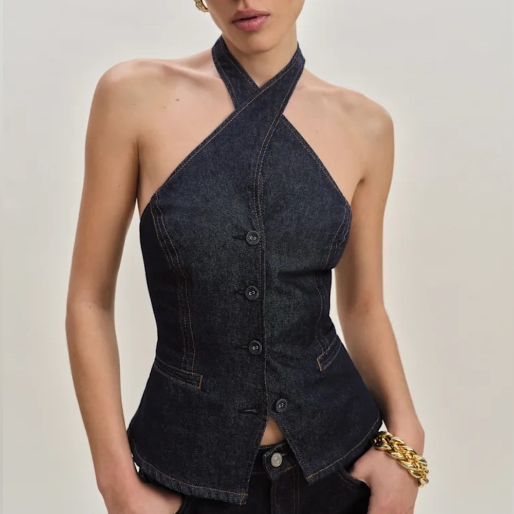 NWT REFORMATION TATE DENIM TOP